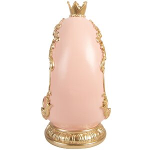 Декоративное яйцо Clayre & Eef с зайчиком, белое с золотом, 13x10x20 см