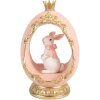 Декоративное яйцо Clayre & Eef с зайчиком, белое с золотом, 13x10x20 см
