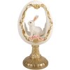 Декоративное яйцо Clayre & Eef с кроликом, бело-золотое, 12x11x22 см