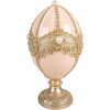 Декоративное яйцо Clayre & Eef, нежно-розовое с золотым акцентом, Ø 15x27 см