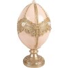 Декоративное яйцо Clayre & Eef, нежно-розовое с золотым акцентом, Ø 15x27 см