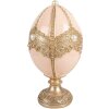 Декоративное яйцо Clayre & Eef, нежно-розовое с золотым акцентом, Ø 15x27 см