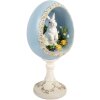 Декоративное яйцо Clayre & Eef с кроликом, бело-синее, 13x12x28 см