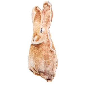 Подушка Clayre & Eef с изображением кролика, коричнево-белая, 13x5x22 см