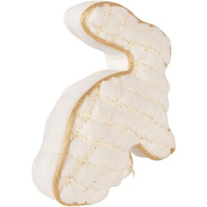 Упор для двери Clayre & Eef в виде кролика, белый с золотом, 29x10x27 см