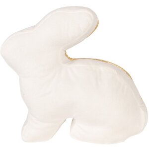 Упор для двери Clayre & Eef в виде кролика, белый с золотом, 29x10x27 см