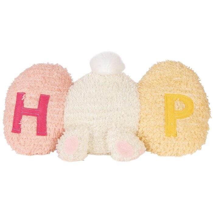 Подушка Clayre & Eef в виде кролика, бело-розовая, 36x12x20 см