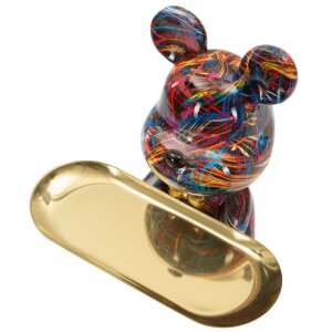 Деко-фигурка Mauro Ferretti Cane Psyco с подносом, разноцветная, 22,5 см