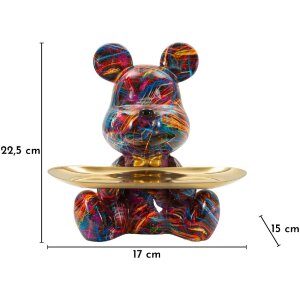 Деко-фигурка Mauro Ferretti Cane Psyco с подносом, разноцветная, 22,5 см