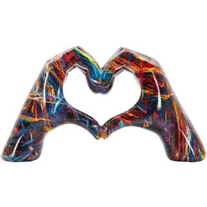 Скульптура Mauro Ferretti LOVER PSYCO — сердце из рук, полирезин, мультиколор