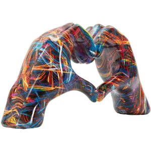 Скульптура Mauro Ferretti LOVER PSYCO — сердце из рук, полирезин, мультиколор