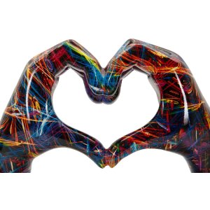 Скульптура Mauro Ferretti LOVER PSYCO — сердце из рук, полирезин, мультиколор