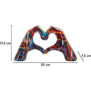 Скульптура Mauro Ferretti LOVER PSYCO — сердце из рук, полирезин, мультиколор