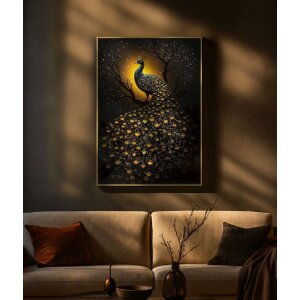 Мауро Ферретти. Картина на стену «Павлин» — холст с рамой 70x100 см