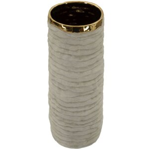 Ваза Mauro Ferretti "Lima Open" серая с золотым покрытием