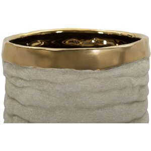 Ваза Mauro Ferretti "Lima Open" серая с золотым покрытием