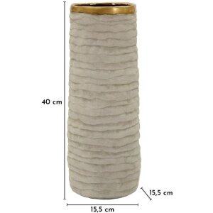 Ваза Mauro Ferretti "Lima Open" серая с золотым покрытием