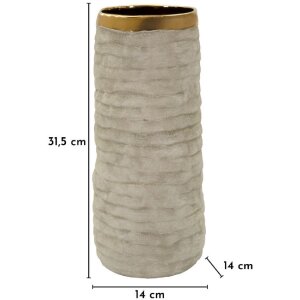 Ваза Mauro Ferretti "Lima Open" Ø14x31,5 см Серая