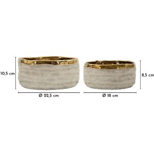 Набор кашпо Mauro Ferretti "Lima" 2 шт. Ø22,5x10,5 см / Ø18x8,5 см