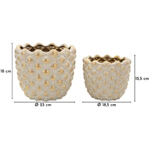 Набор горшков Mauro Ferretti «Pepitas» 2 шт. серый/золотой