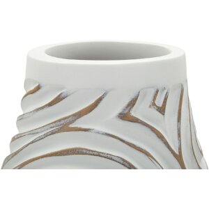 Ваза Mauro Ferretti "Oblix" Ø18,5x50 см, белая с эффектом калки
