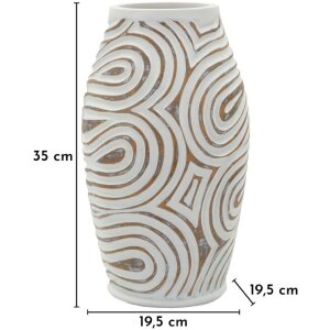 Ваза Mauro Ferretti "Oblix" Ø19,5x35 см, белая с матовой глазурью