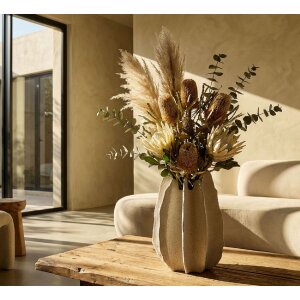 Ваза Mauro Ferretti "Ester" Ø26x40 см — органический дизайн с мраморной текстурой