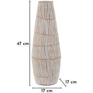 Ваза Mauro Ferretti "Ханой" белая с матовой глазировкой, Ø17x47 см
