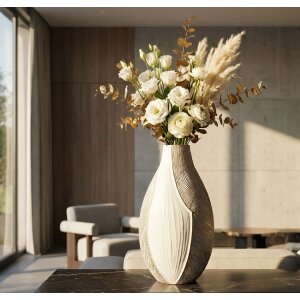 Ваза Mauro Ferretti «Хо Чин Минь» белая с матовой глазурью