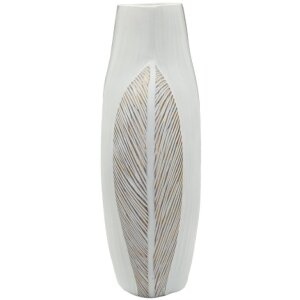 Ваза Mauro Ferretti "Хо Чин Минг" белая глянцевая, 35x13,5x37,5 см