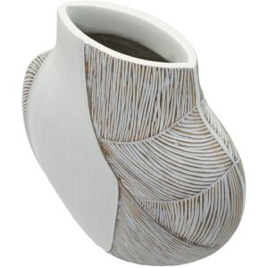 Ваза Mauro Ferretti "Хо Чин Минг" белая глянцевая, 35x13,5x37,5 см