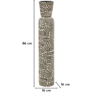 Ваза Mauro Ferretti "Найроби" белый/черный, Ø16x86 см