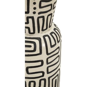 Ваза Mauro Ferretti "Найроби" белая с черными узорами, Ø15,5x65 см
