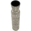 Ваза Mauro Ferretti "Найроби" белая с черными узорами, Ø15,5x65 см