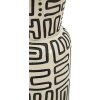Ваза Mauro Ferretti "Найроби" белая с черными узорами, Ø15,5x65 см