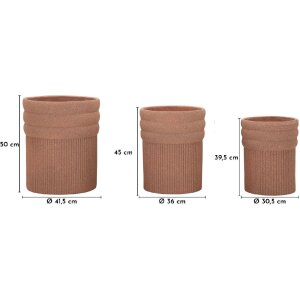 Набор кашпо Mauro Ferretti COLOMBIA 3 шт. Красный