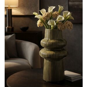 Ваза Mauro Ferretti HARMONY, керамика, зеленая, Ø18x36 см