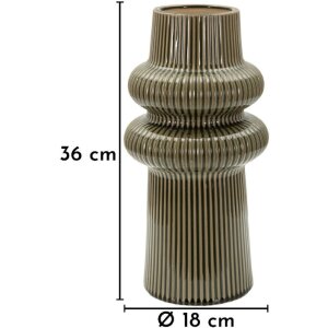 Ваза Mauro Ferretti HARMONY, керамика, зеленая, Ø18x36 см