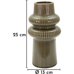 Ваза Mauro Ferretti HARMONY, керамика, зеленая, Ø13x25 см