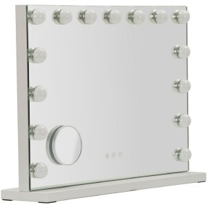 Зеркальный столик Mauro Ferretti HOLLYWOOD LED 55x14x43 см, белый