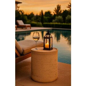 Столик боковой ANTIC Mauro Ferretti, Ø35x43 см, кремовый, МГО