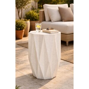 Стильный столик Mauro Ferretti STAR, Ø38,5x53 см, кремовый, MGO