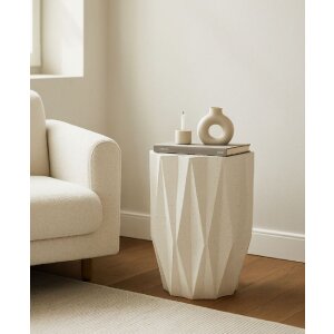 Стильный столик Mauro Ferretti STAR, Ø38,5x53 см, кремовый, MGO