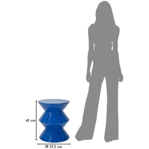 Стильный боковой стол ZAG синий, Ø37,5x45 см, металл