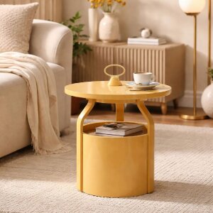 Прикроватный столик Mauro Ferretti Iris Кремовый Ø44x43 см