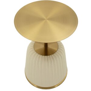 Столик прикроватный Mauro Ferretti Egle белый/золотой Ø40x55 см