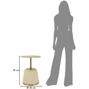 Столик прикроватный Mauro Ferretti Egle белый/золотой Ø40x55 см