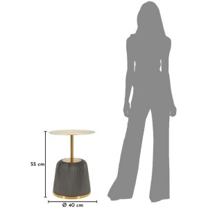 Столик для кресла Mauro Ferretti Egle серый/золотой Ø40x55 см