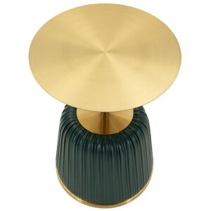 Буфетный столик Mauro Ferretti Egle зеленый/золотой Ø40x55 см