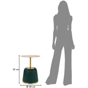 Буфетный столик Mauro Ferretti Egle зеленый/золотой Ø40x55 см